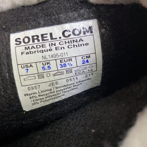 SOREL NL 1495-011 Fur Carnival‎ Boots Black Winter Women Size 7 - Picture 8 of 8